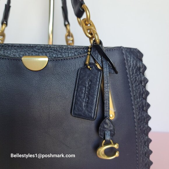 COACH Dreamer 27 Whipstitch Colorblocked Mixed Leather & Suede Satchel-Ink Mult⭐ - Picture 12 of 16